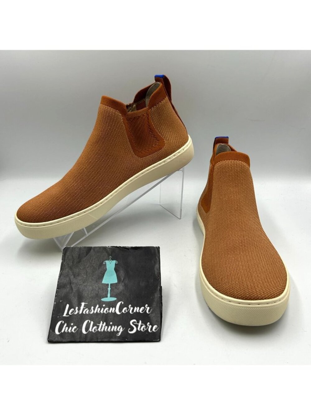 Rothy's Women's Brown Fawn Knit Shoes The Chelsea Ankle Boots  Size 9 3428